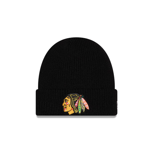 Chicago Blackhawks Black Cuff Knit Beanie Hat