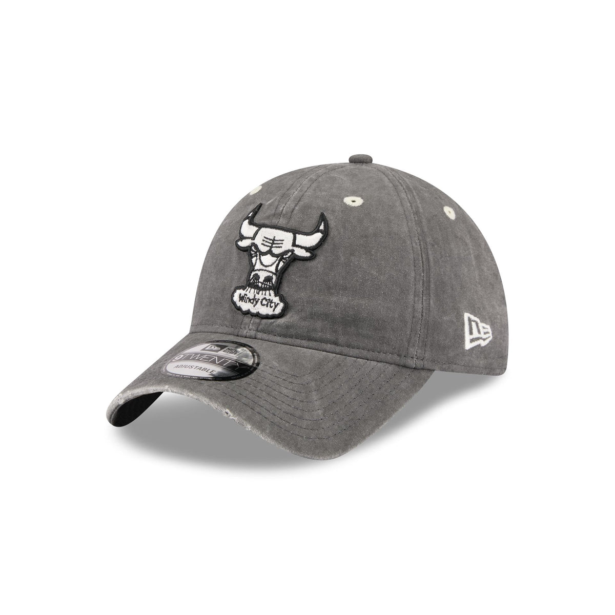 Chicago Bulls Washed Black Cotton 9TWENTY Adjustable Hat