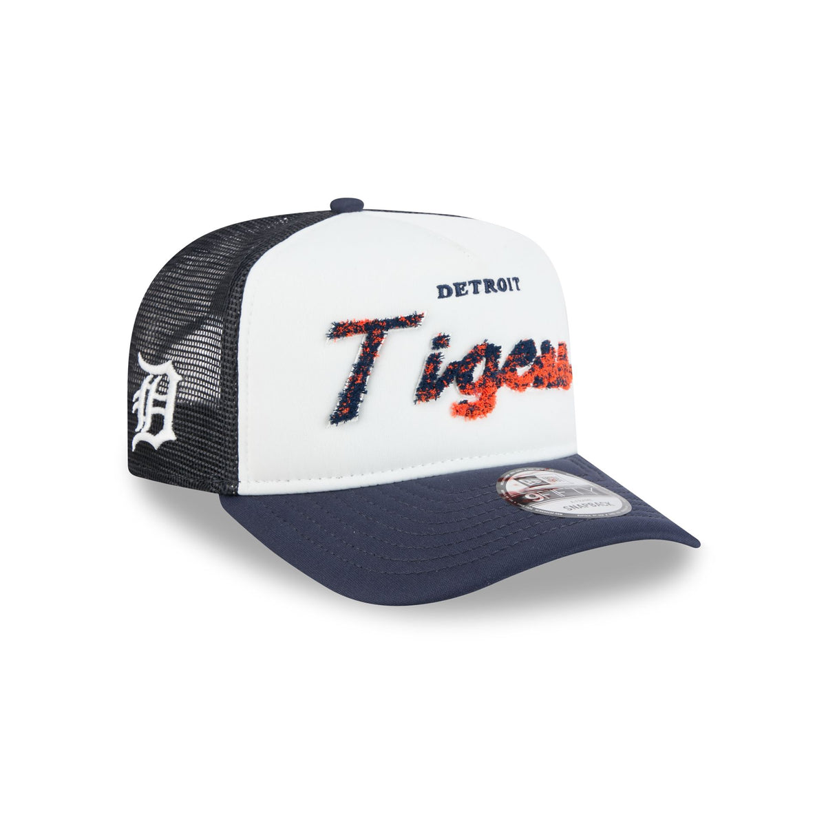 Detroit Tigers Fade Script 9FIFTY A-Frame Trucker Hat