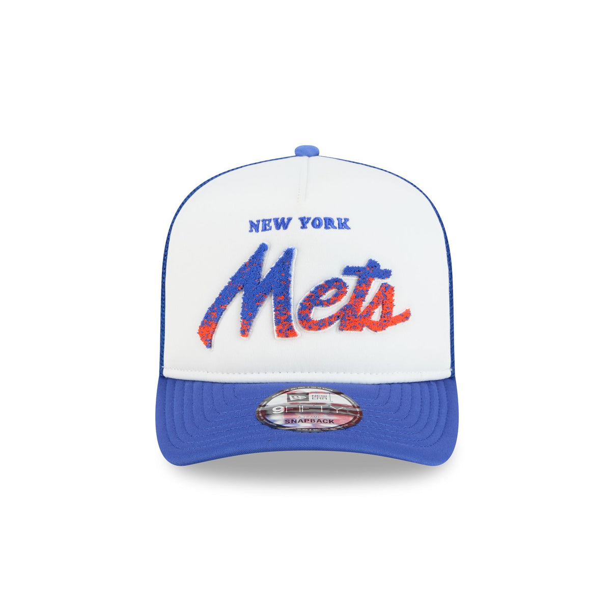 New York Mets Fade Script 9FIFTY A-Frame Trucker Hat