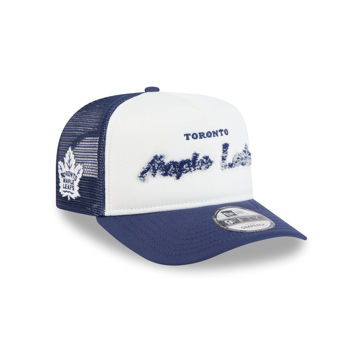 Toronto Maple Leafs Fade Script 9FIFTY A-Frame Trucker Hat