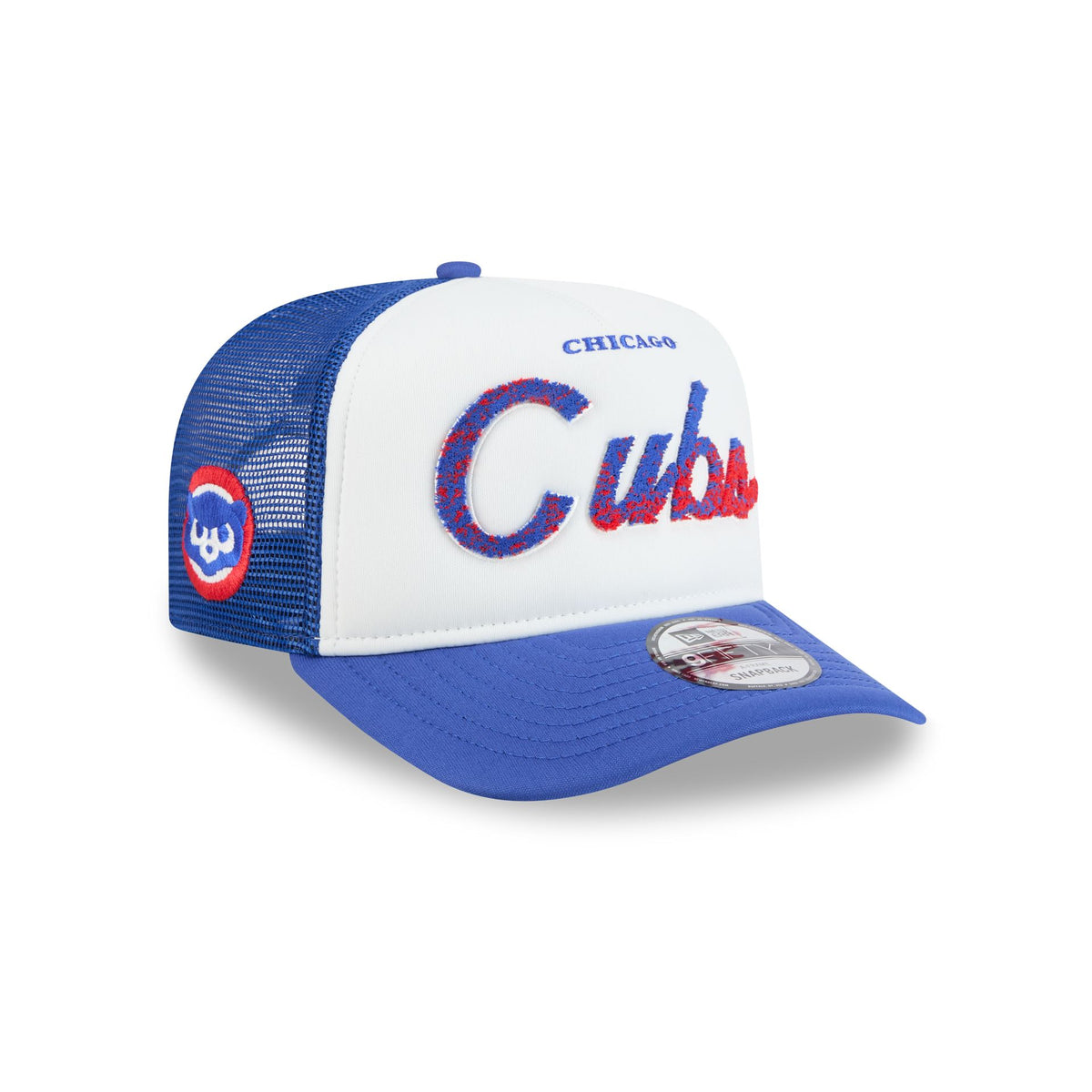 Chicago Cubs Fade Script 9FIFTY A-Frame Trucker Hat