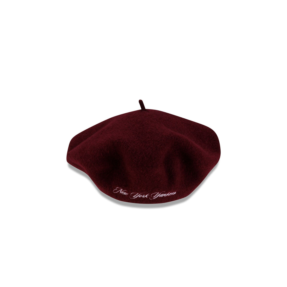 New York Yankees Burgundy Wool Script Beret