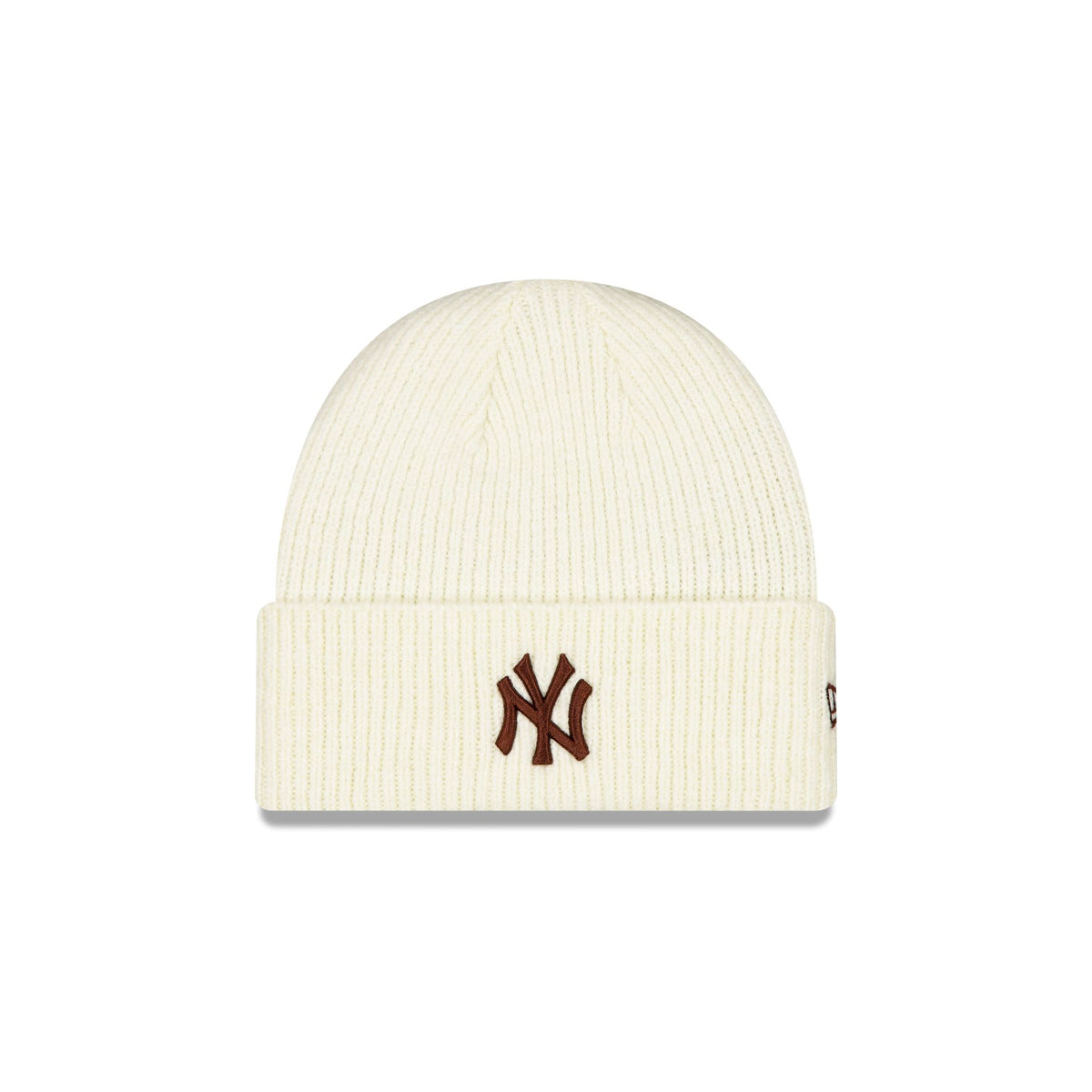 New York Yankees Women's Wide Cuff Knit Cream Beanie Hat