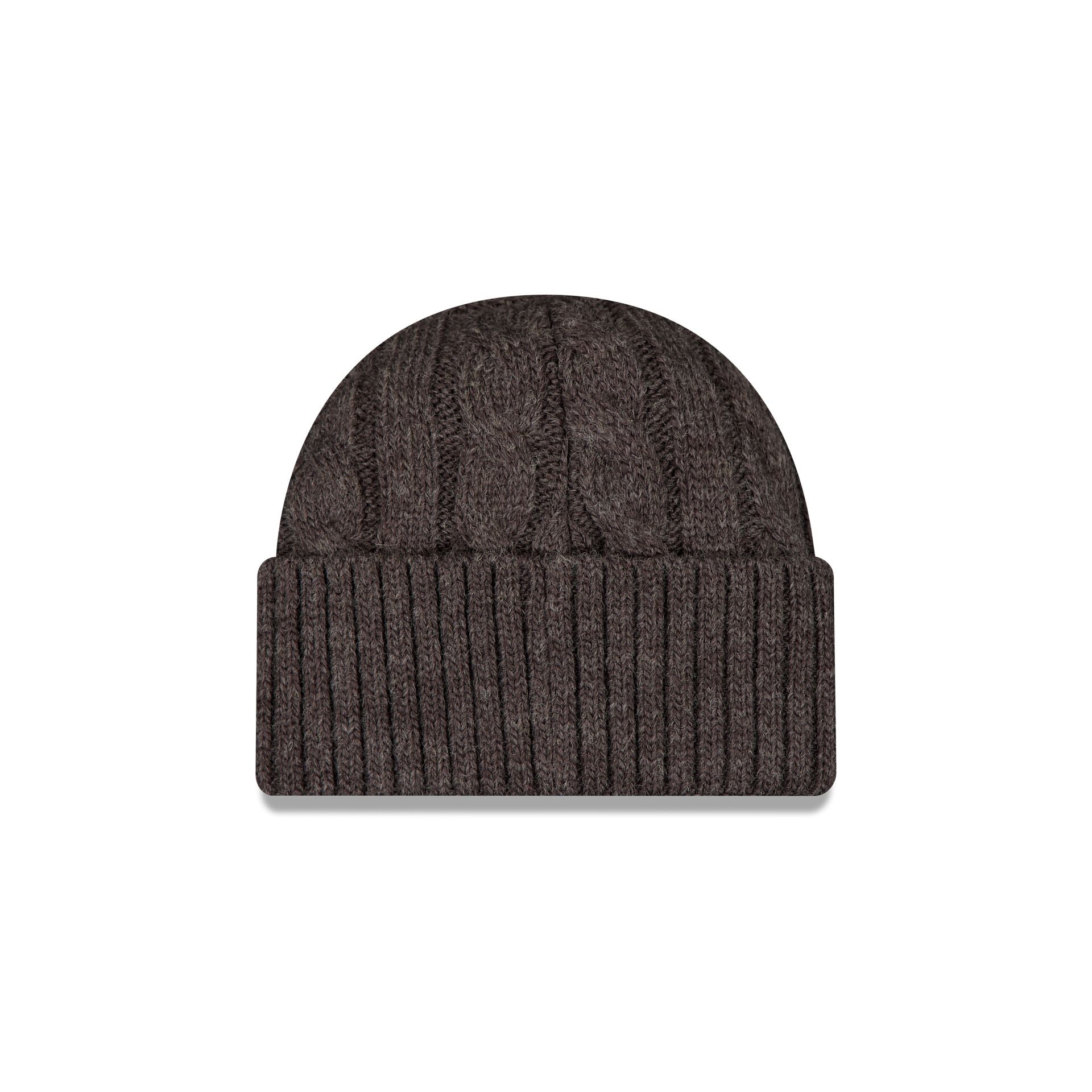 Los Angeles Dodgers Short Cuff Cable Knit Gray Beanie Hat – New