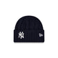 New York Yankees Short Cuff Cable Knit Navy Beanie Hat