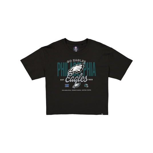 Philadelphia Eagles 2026 Functional Fandom Women's Black Cropped T-Shirt - New Era Cap