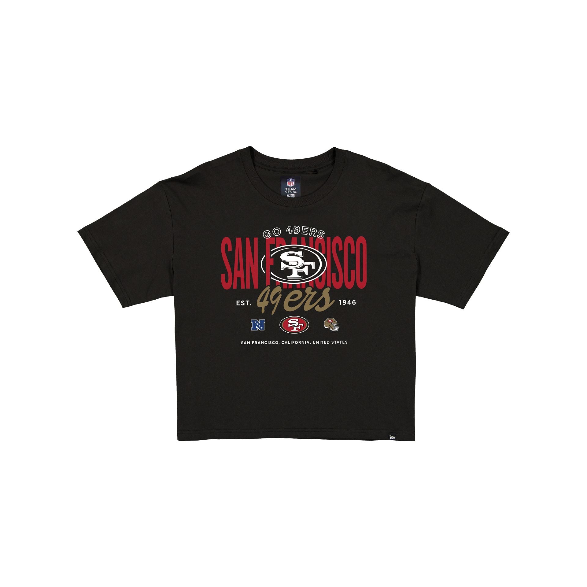 San Francisco 49ers 2026 Functional Fandom Women's Black Cropped T-Shirt