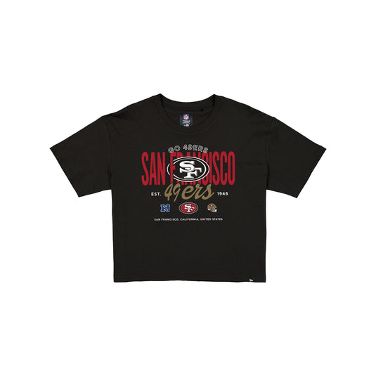 San Francisco 49ers 2026 Functional Fandom Women's Black Cropped T-Shirt - New Era Cap