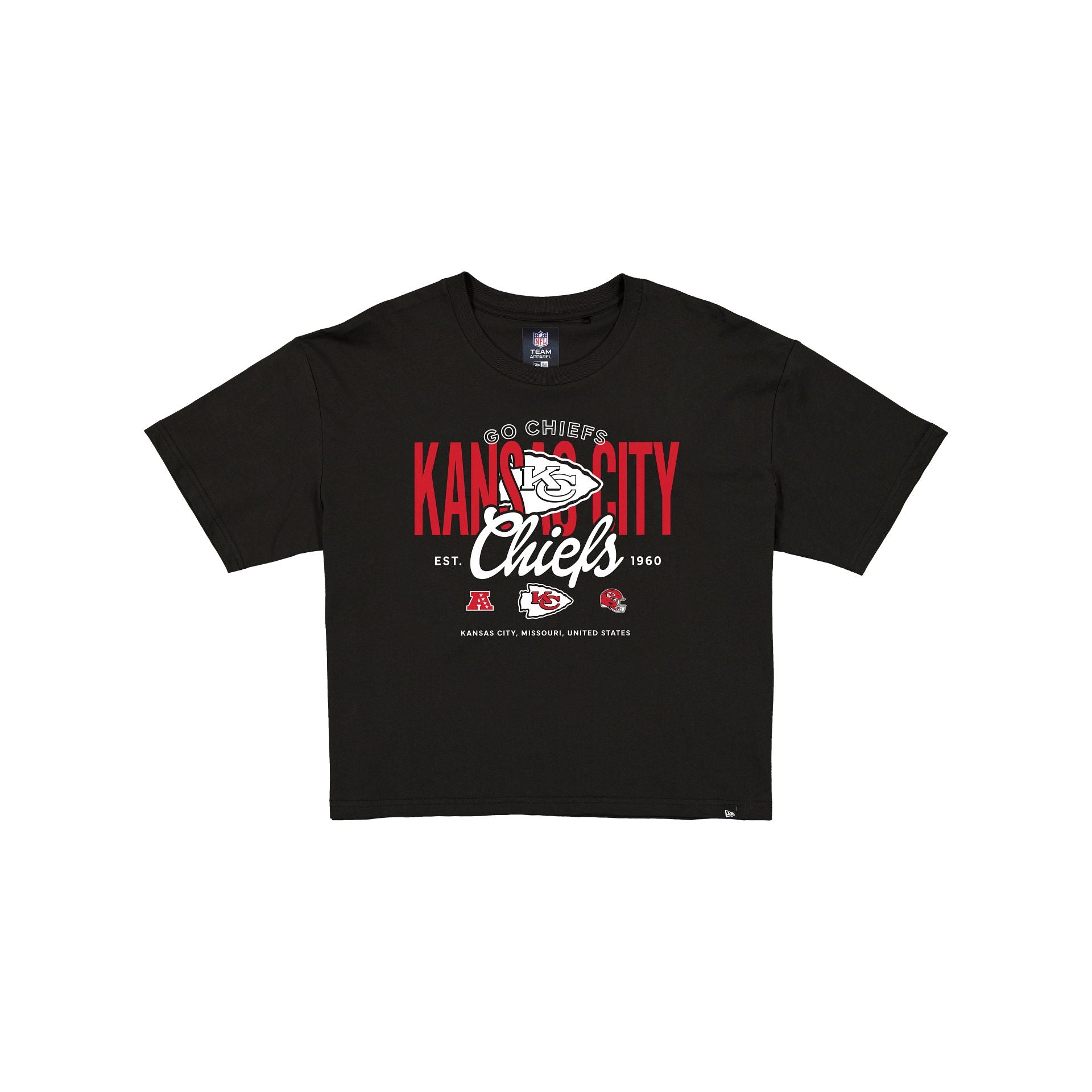 Kansas City Chiefs 2026 Functional Fandom Women's Black Cropped T-Shirt