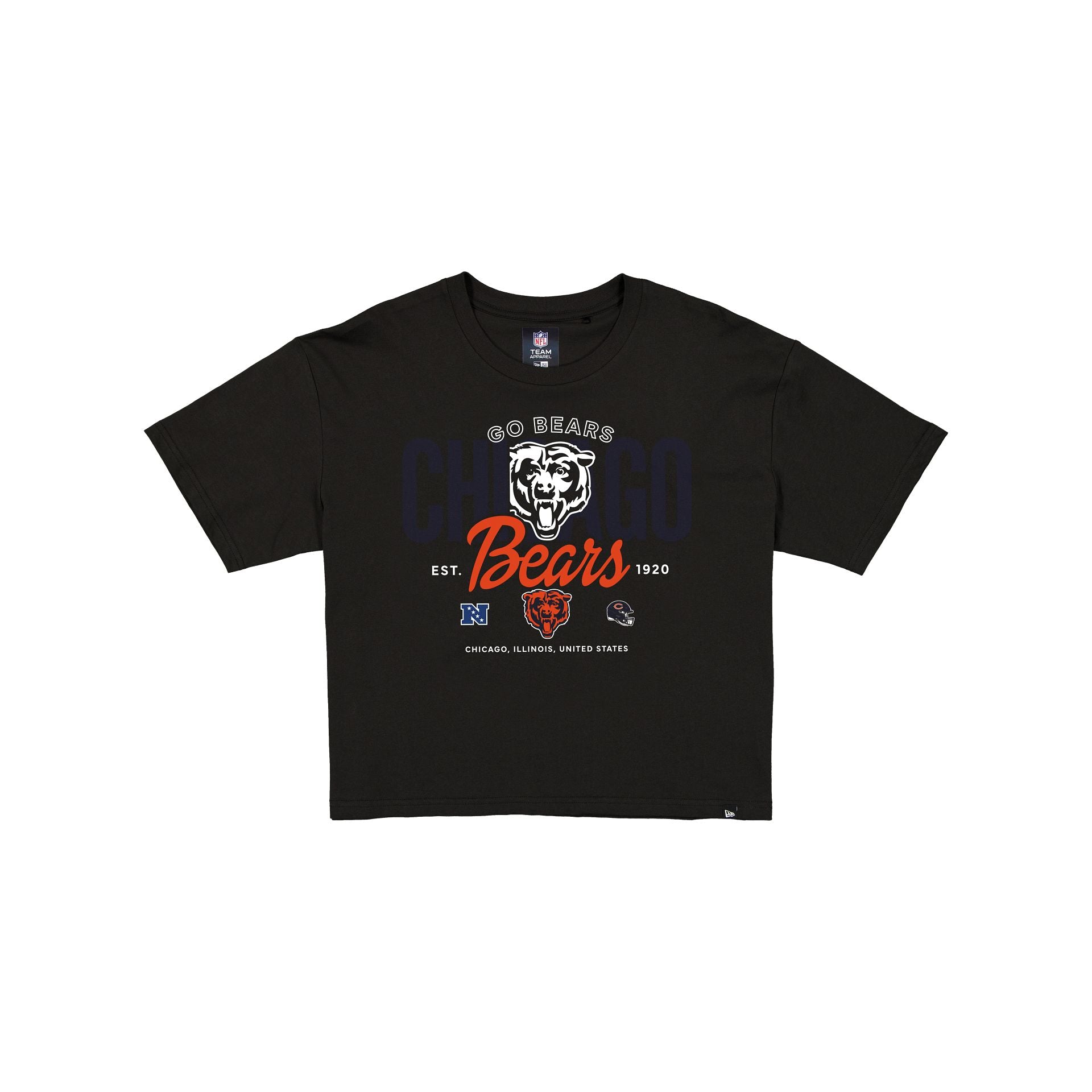 Chicago Bears 2026 Functional Fandom Women's Black Cropped T-Shirt