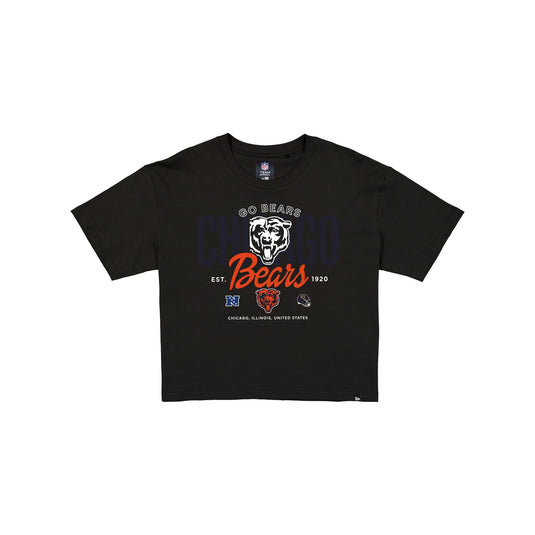 Chicago Bears 2026 Functional Fandom Women's Black Cropped T-Shirt - New Era Cap