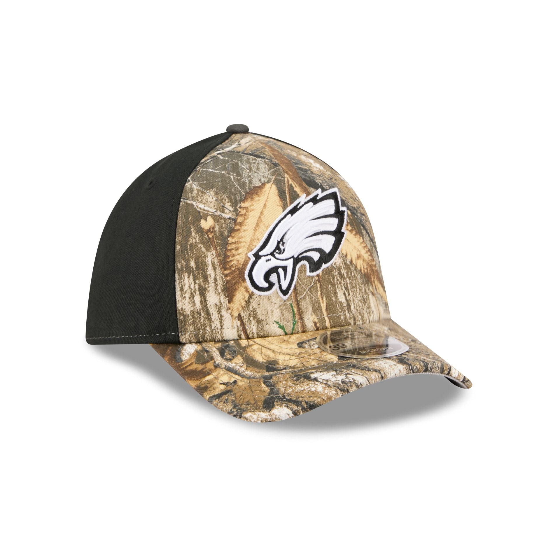 Philadelphia Eagles Poly Realtree 39THIRTY M-Crown A-Frame Stretch Fit Hat
