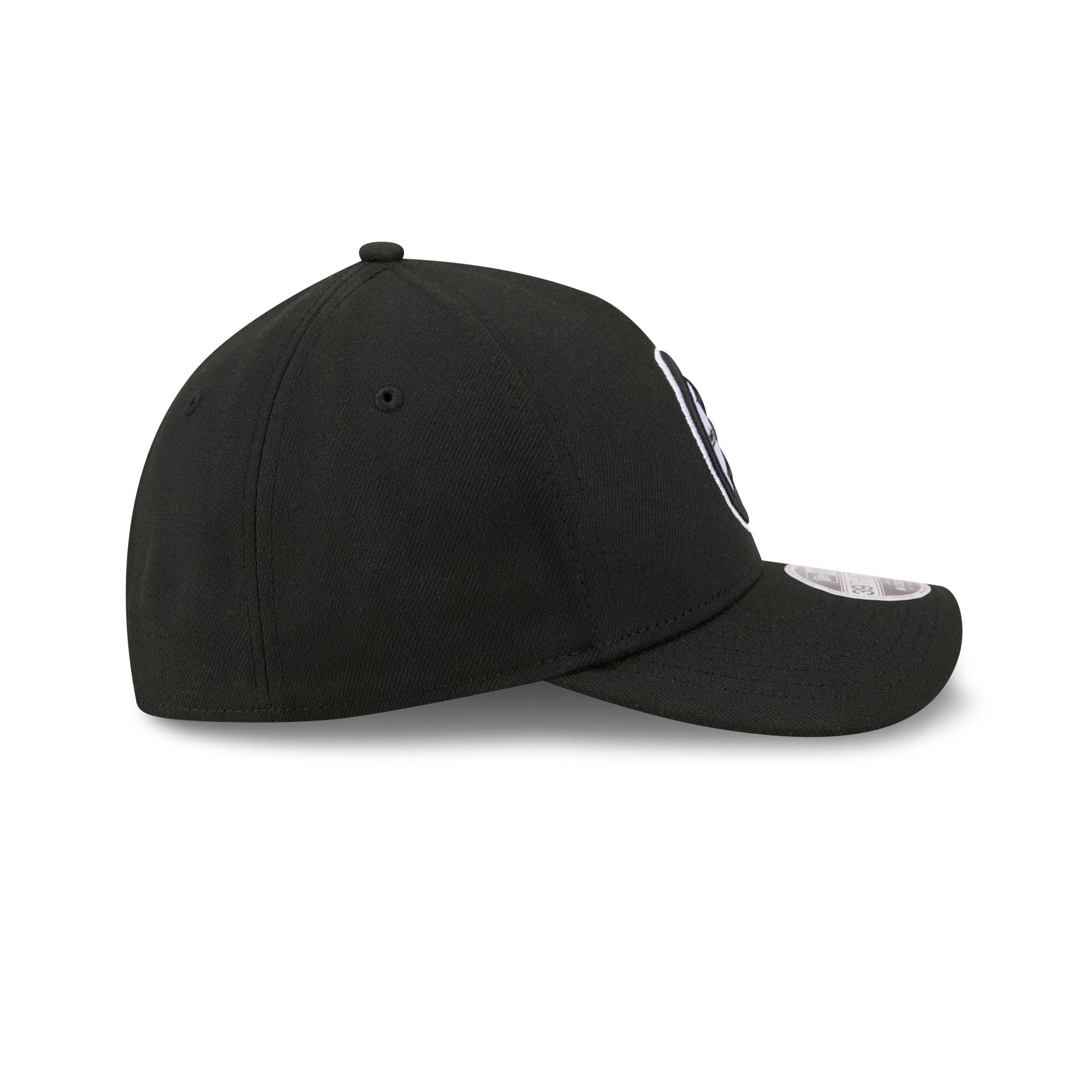 Pittsburgh Steelers Poly Black & White 39THIRTY M-Crown A-Frame Stretch Fit Hat