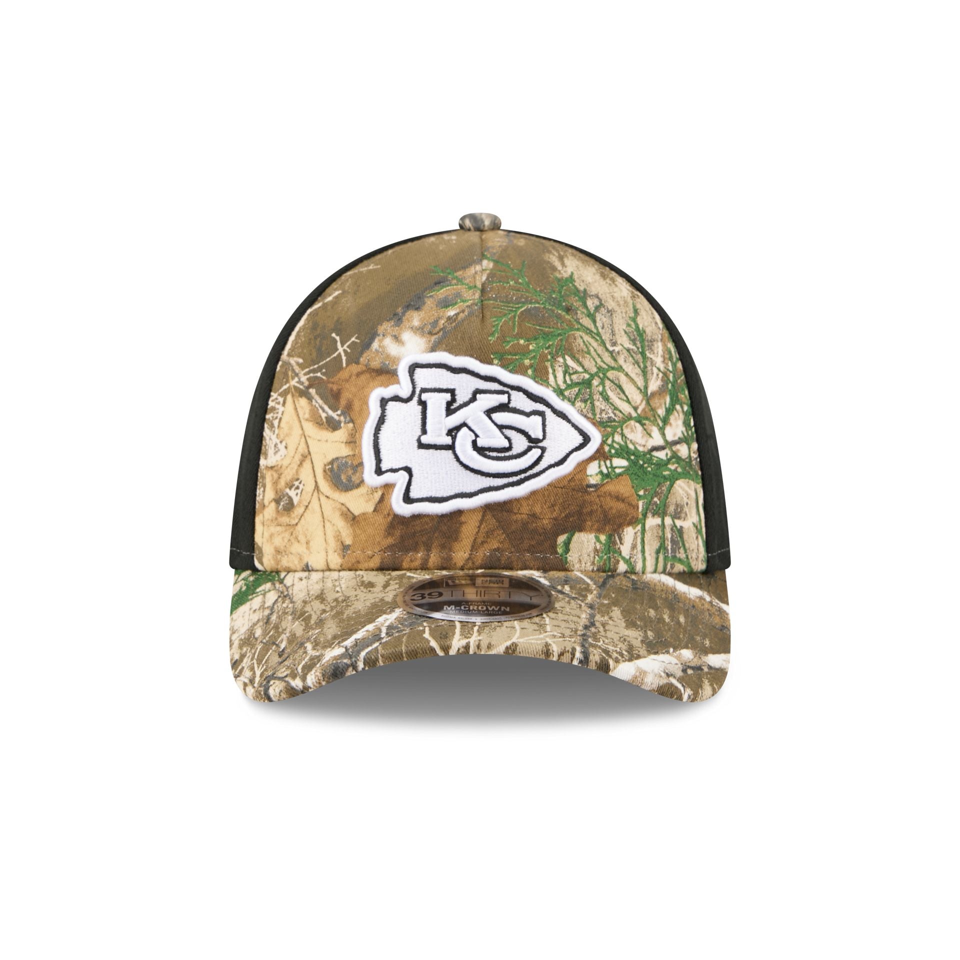 Kansas City Chiefs Poly Realtree 39THIRTY M-Crown A-Frame Stretch Fit Hat