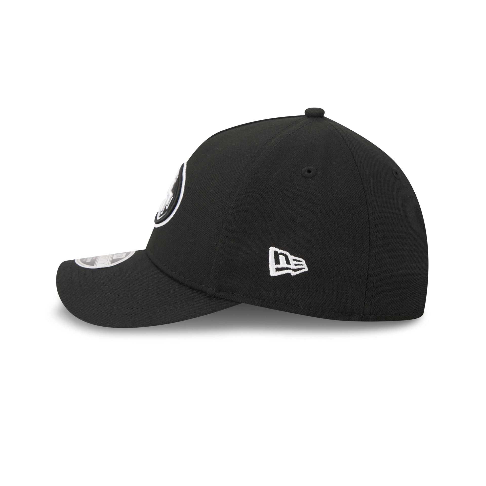 San Francisco 49ers Poly Black & White 39THIRTY M-Crown A-Frame Stretch Fit Hat