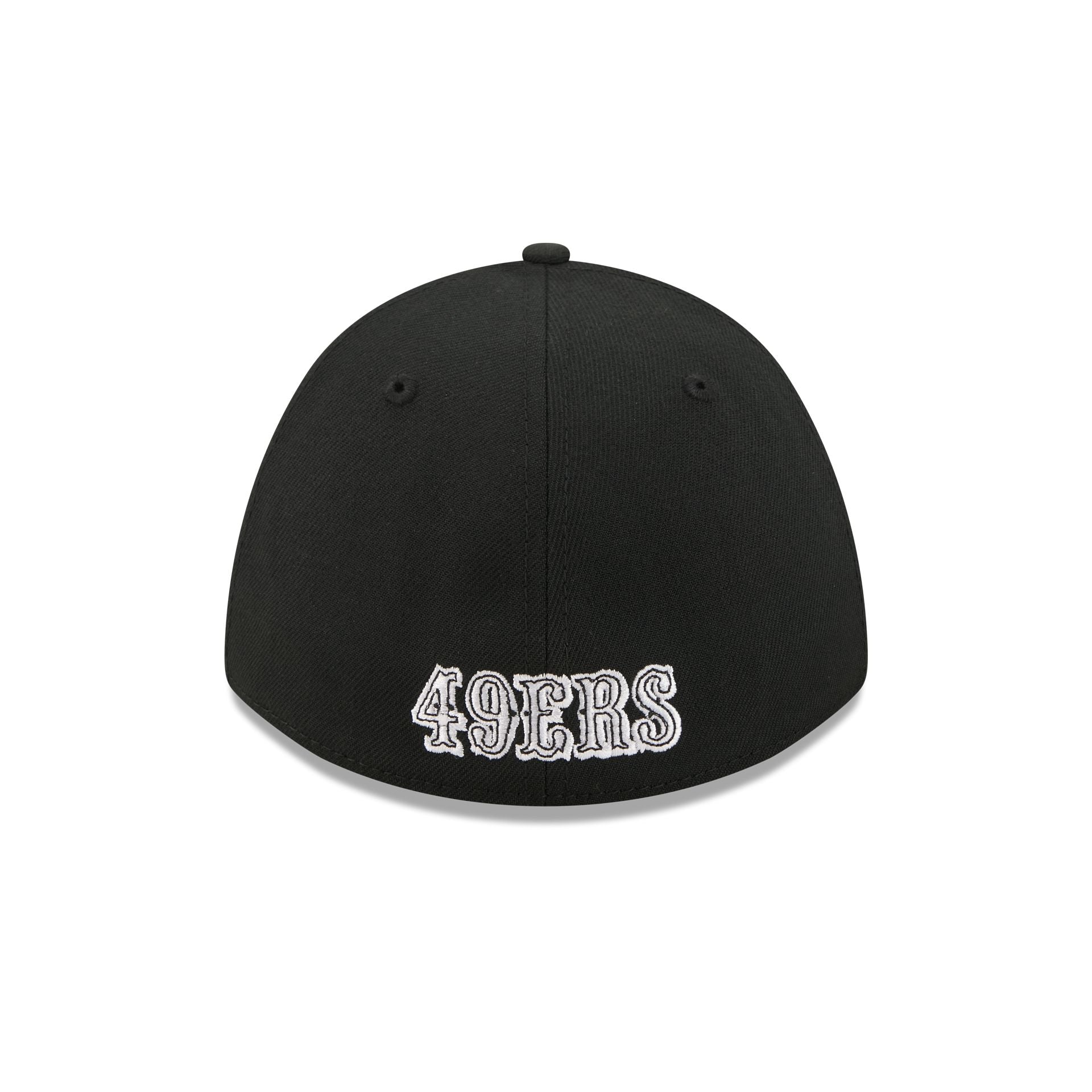 San Francisco 49ers Poly Black & White 39THIRTY M-Crown A-Frame Stretch Fit Hat