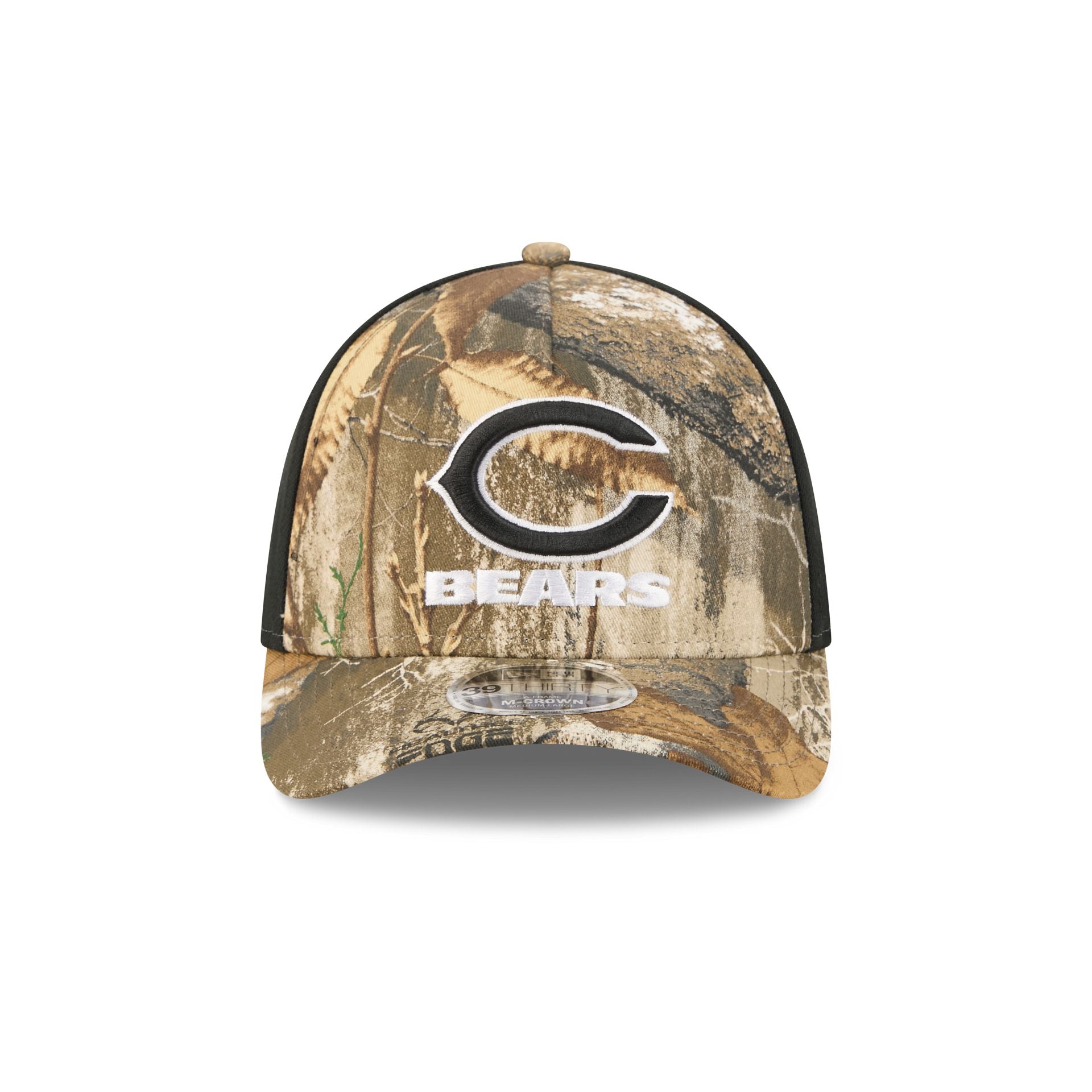 Chicago Bears Poly Realtree 39THIRTY M-Crown A-Frame Stretch Fit Hat
