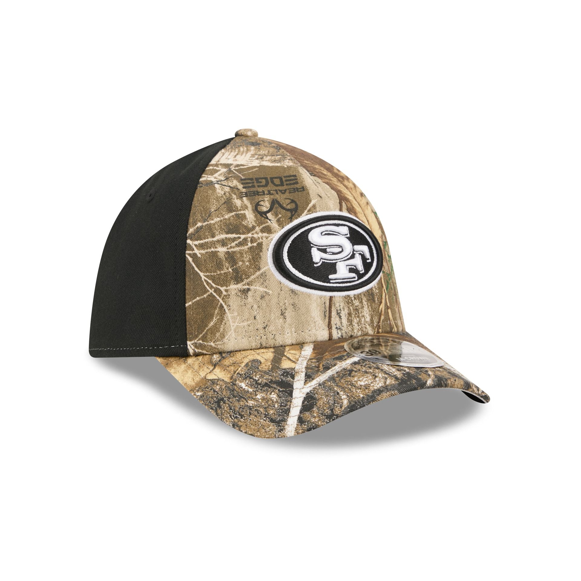 San Francisco 49ers Poly Realtree 39THIRTY M-Crown A-Frame Stretch Fit Hat