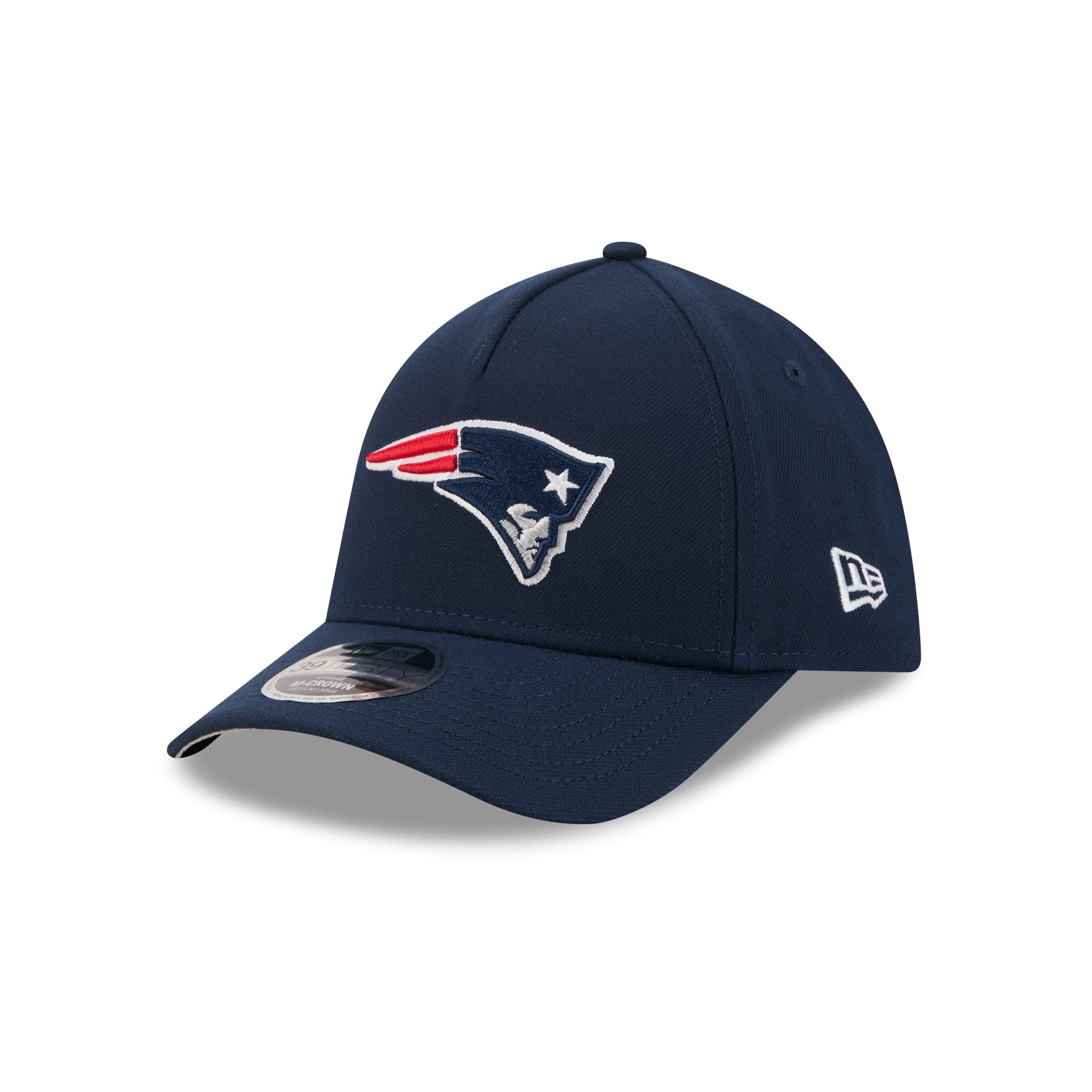 New England Patriots Poly 39THIRTY M-Crown A-Frame Stretch Fit Hat