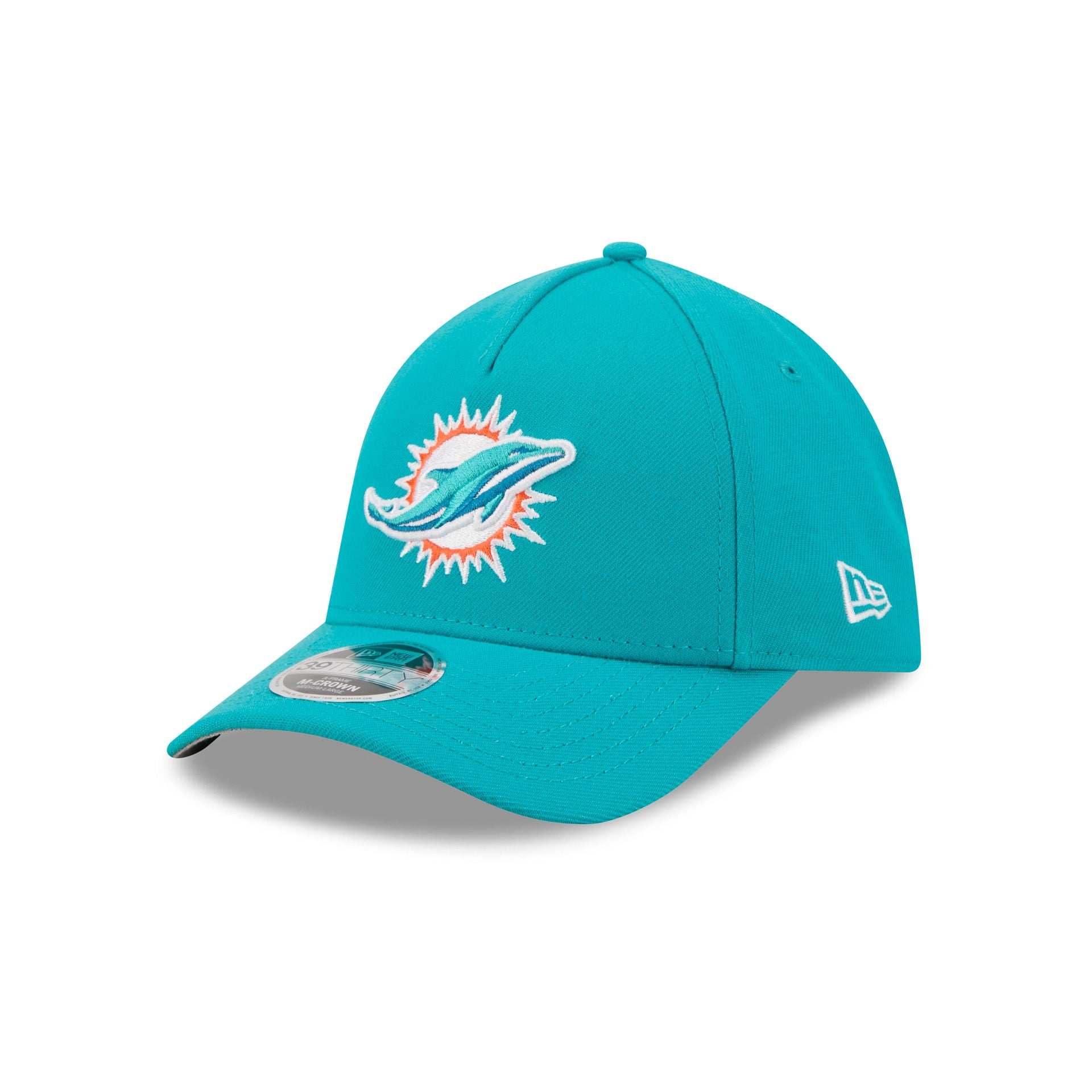Miami Dolphins Poly 39THIRTY M-Crown A-Frame Stretch Fit Hat