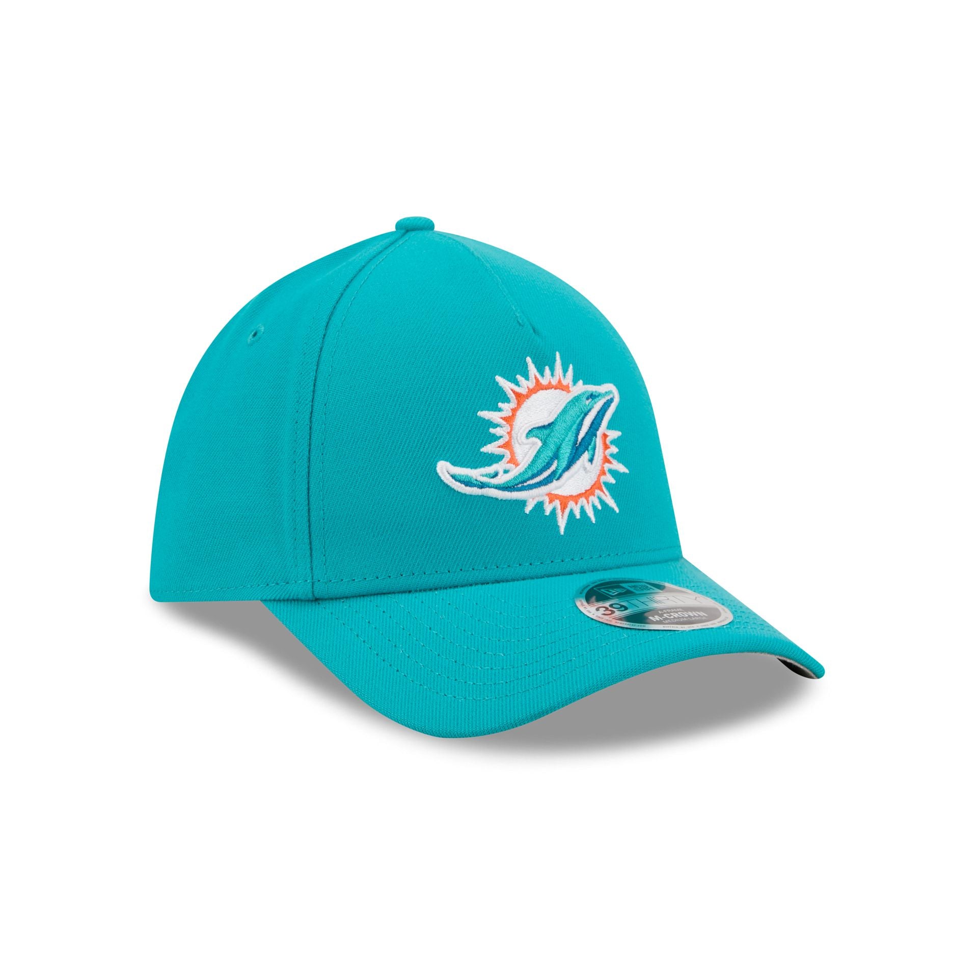 Miami Dolphins Poly 39THIRTY M-Crown A-Frame Stretch Fit Hat