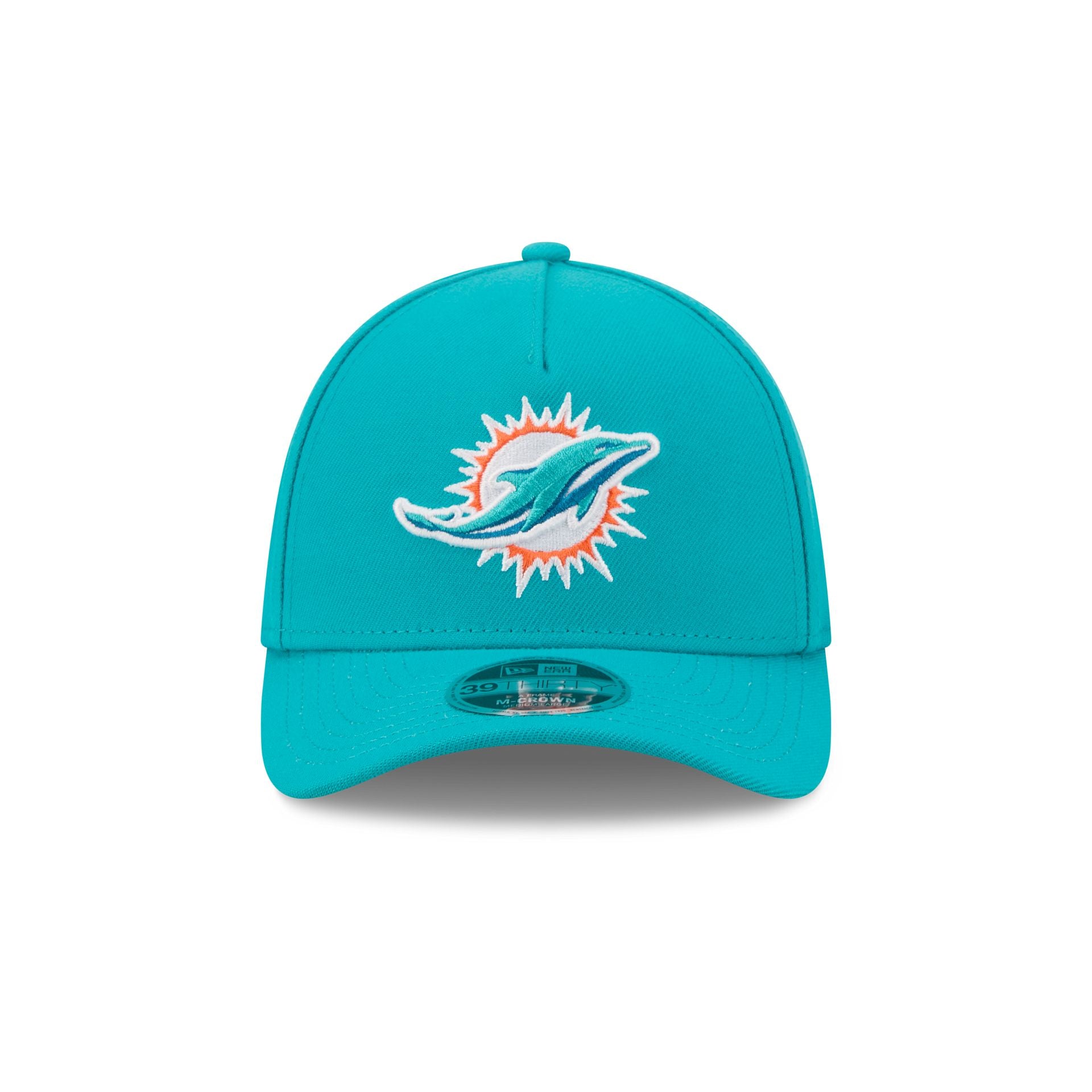 Miami Dolphins Poly 39THIRTY M-Crown A-Frame Stretch Fit Hat