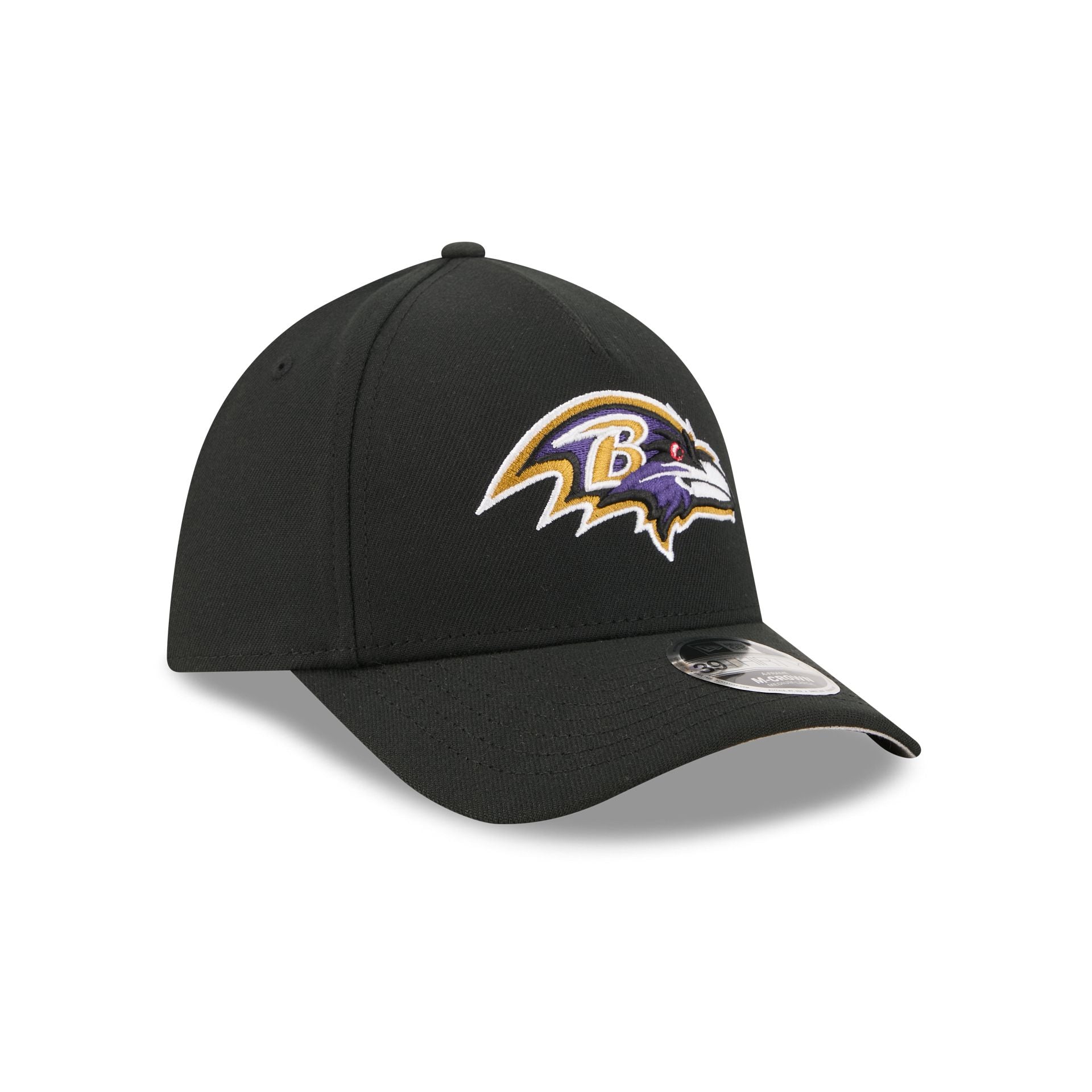 Baltimore Ravens Poly 39THIRTY M-Crown A-Frame Stretch Fit Hat