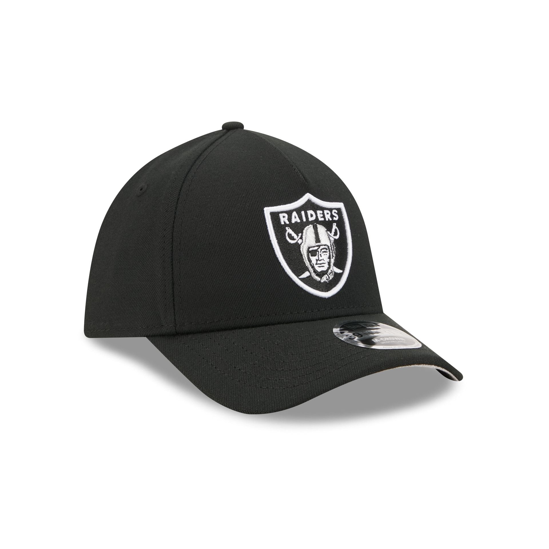Las Vegas Raiders Poly 39THIRTY M-Crown A-Frame Stretch Fit Hat