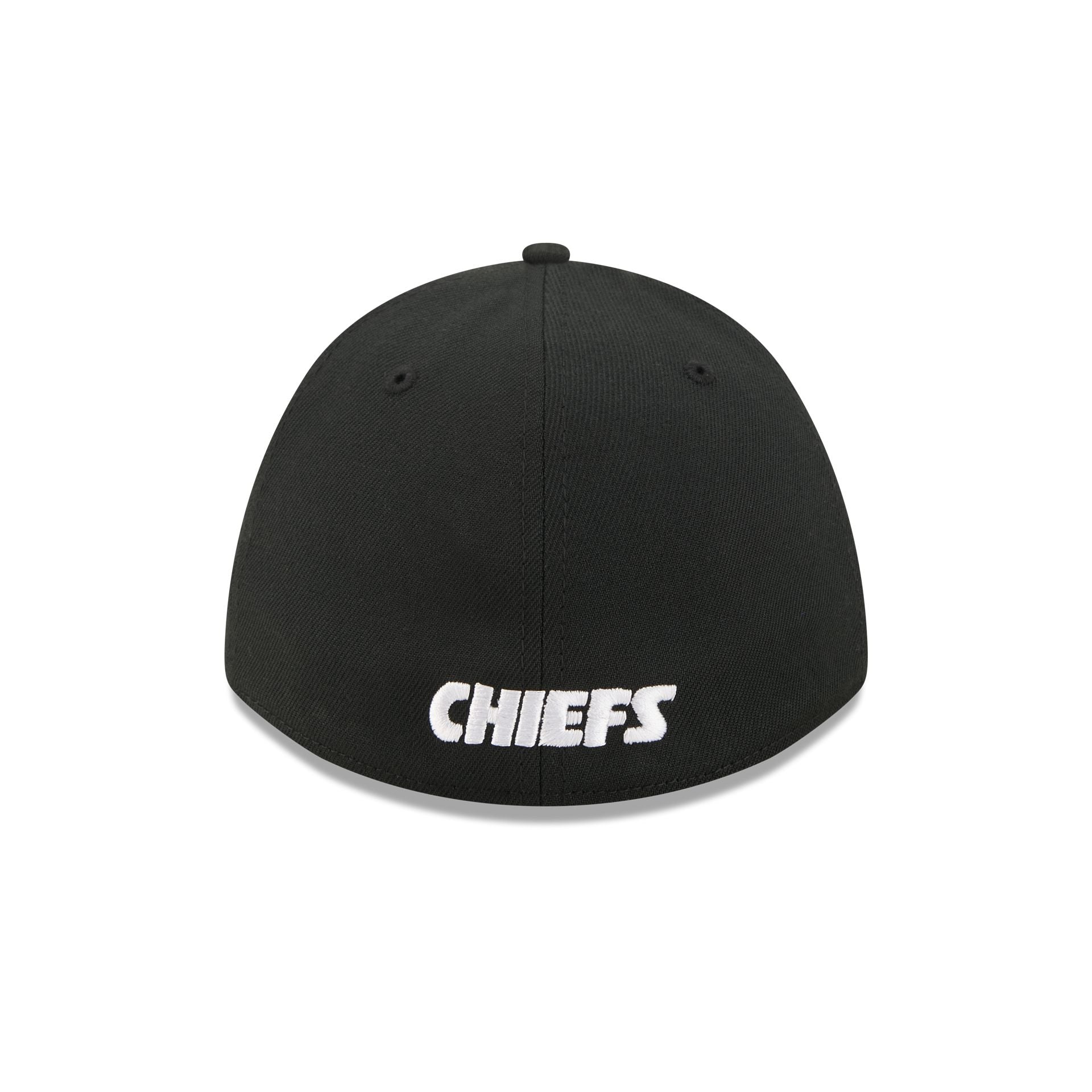 Kansas City Chiefs Poly Black & White 39THIRTY M-Crown Stretch Fit Hat