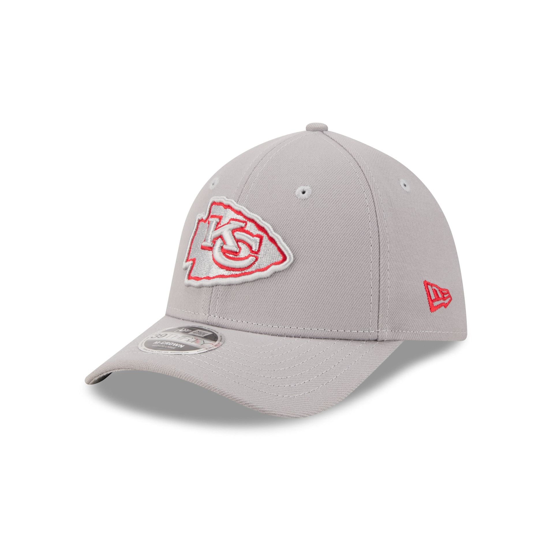 Kansas City Chiefs Poly Gray 39THIRTY M-Crown Stretch Fit Hat