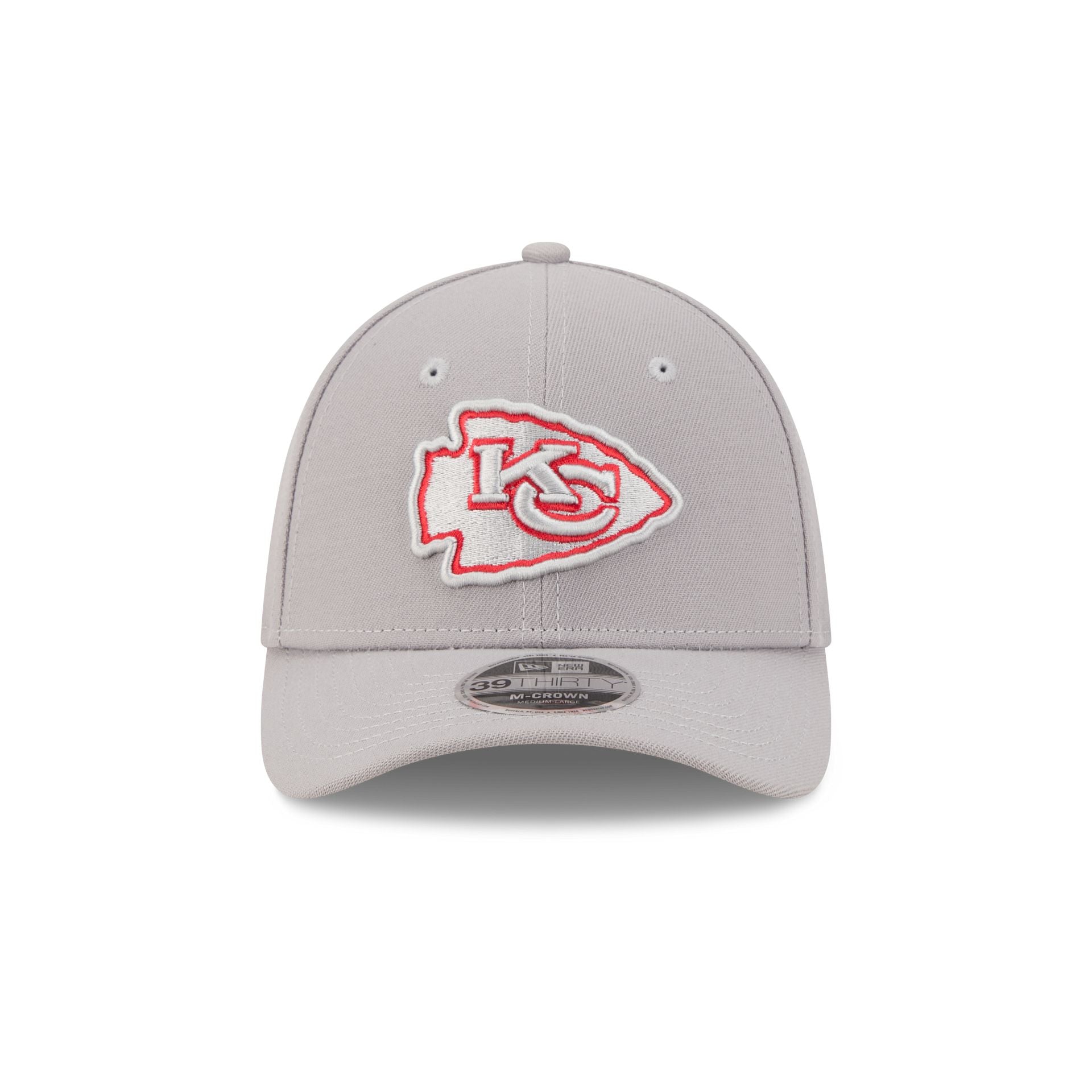 Kansas City Chiefs Poly Gray 39THIRTY M-Crown Stretch Fit Hat
