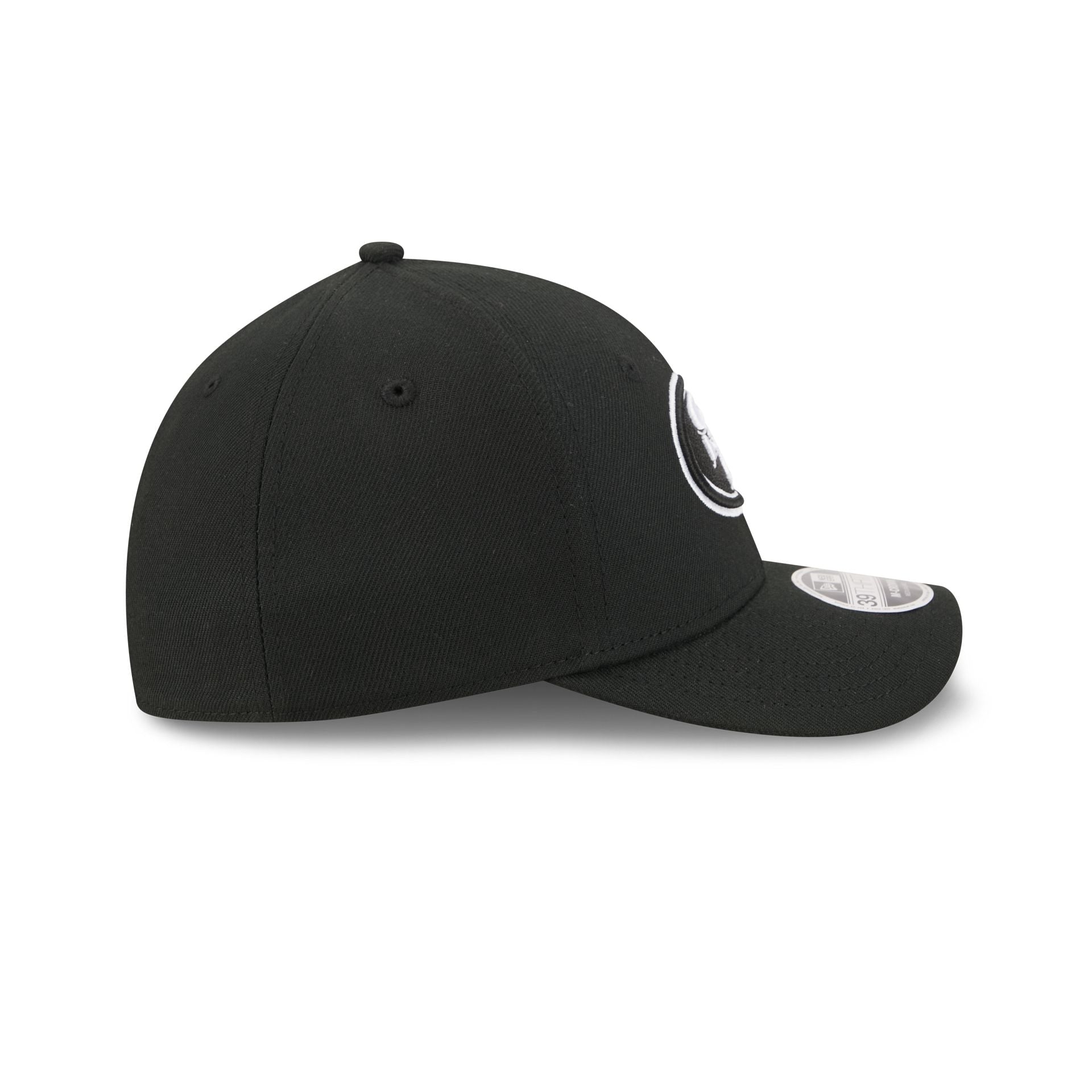 San Francisco 49ers Poly Black & White 39THIRTY M-Crown Stretch Fit Hat