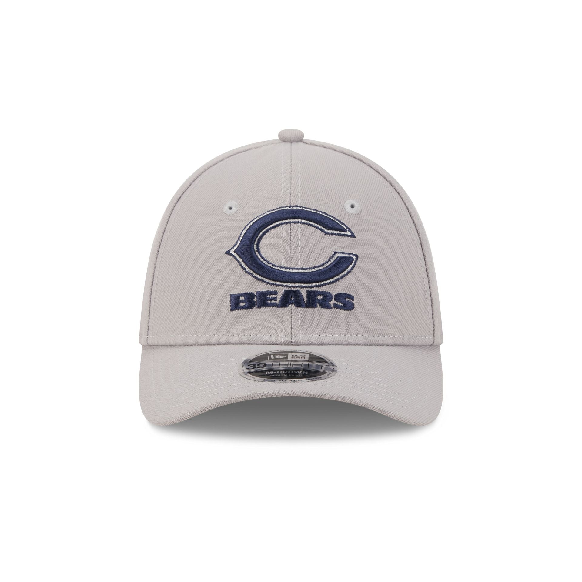 Chicago Bears Poly Gray 39THIRTY M-Crown Stretch Fit Hat