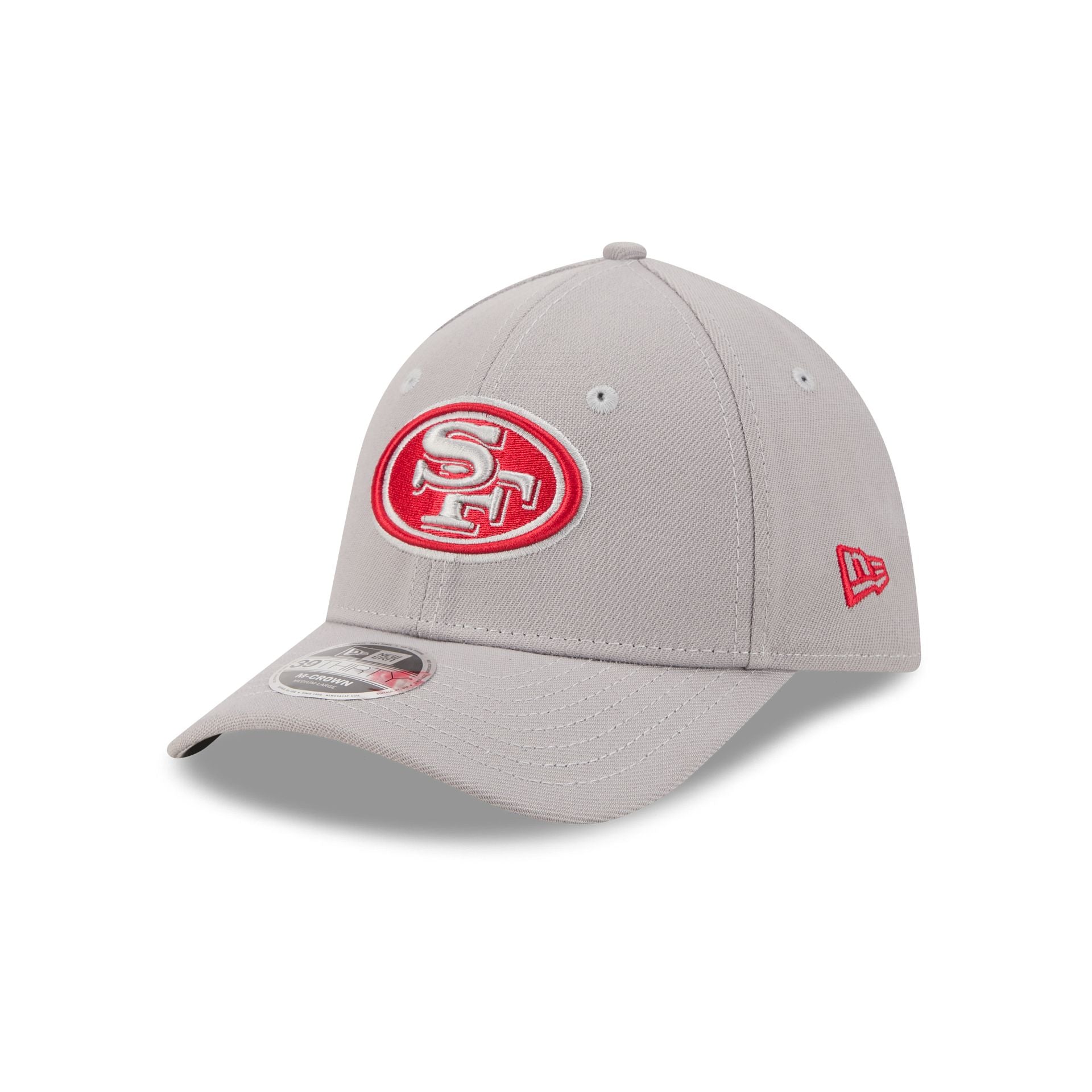 San Francisco 49ers Poly Gray 39THIRTY M-Crown Stretch Fit Hat