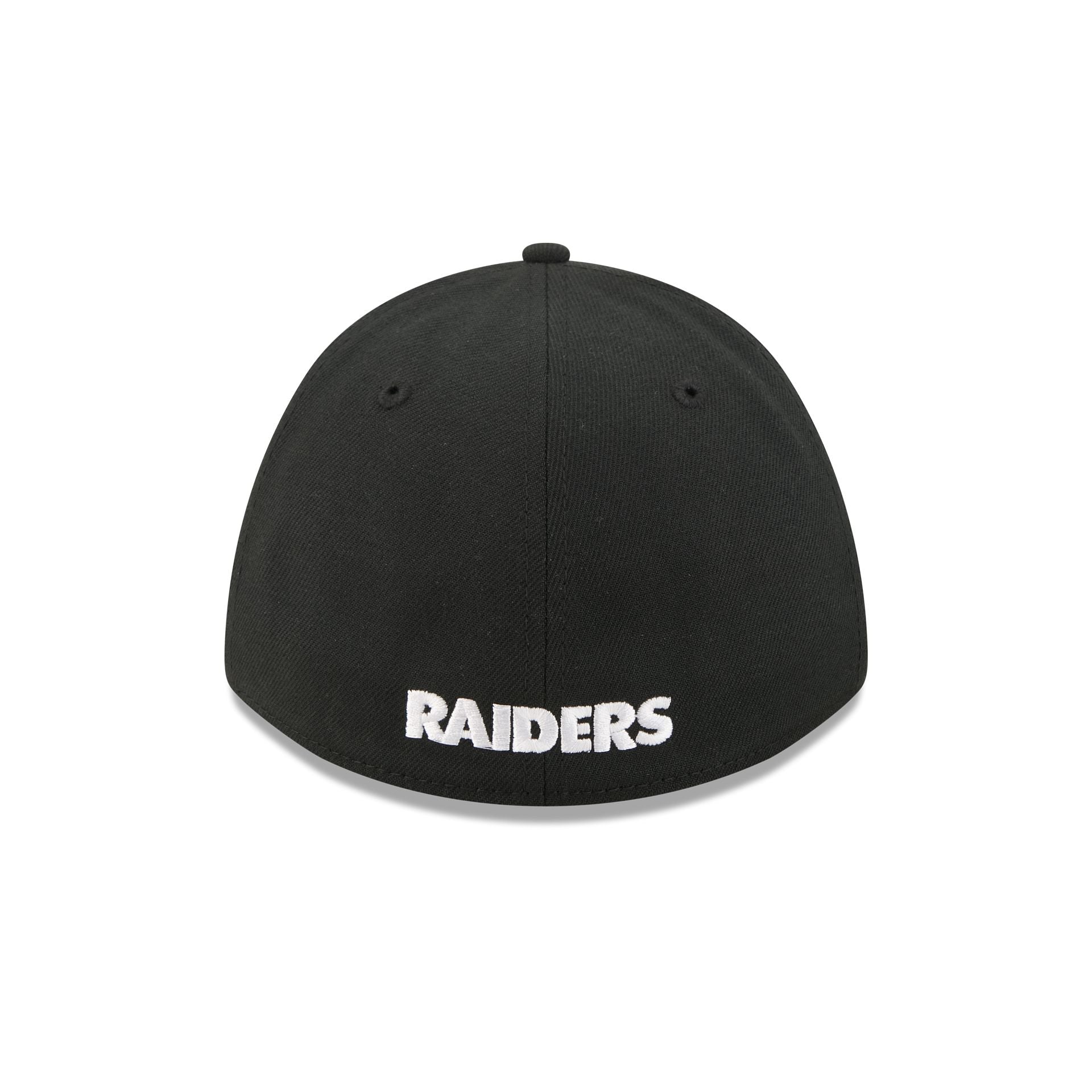 Las Vegas Raiders Poly Black & White 39THIRTY M-Crown Stretch Fit Hat