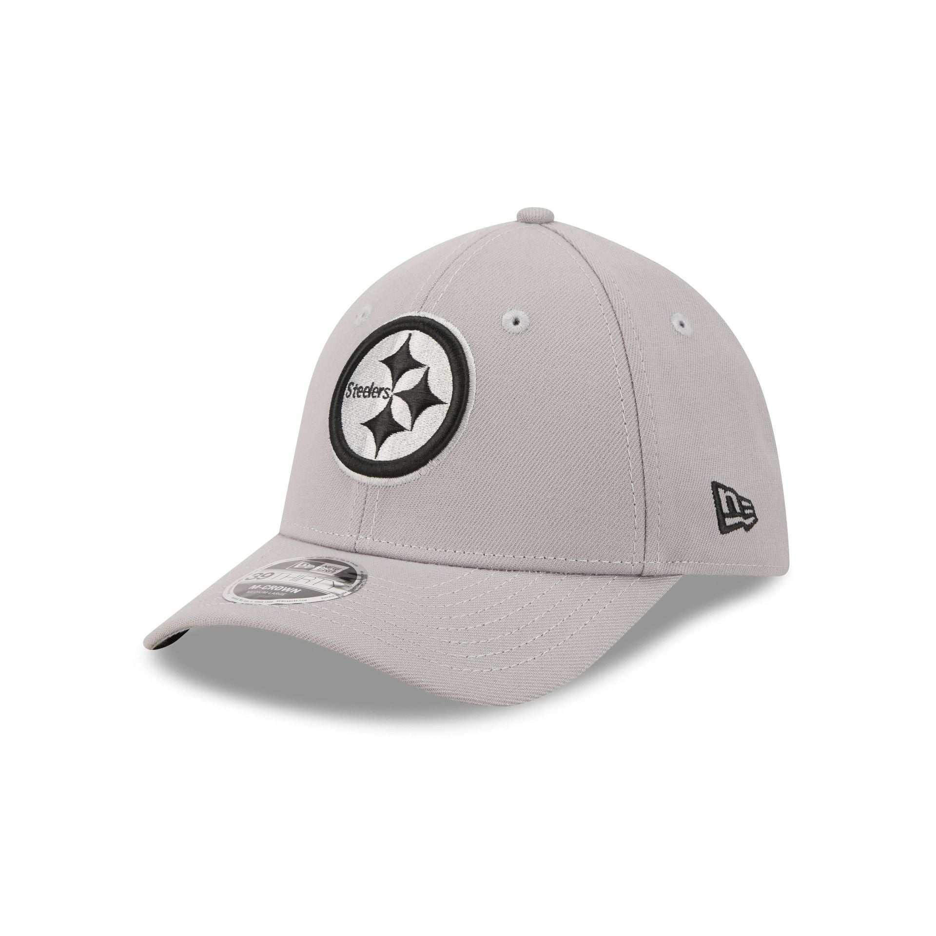 Pittsburgh Steelers Poly Gray 39THIRTY M-Crown Stretch Fit Hat