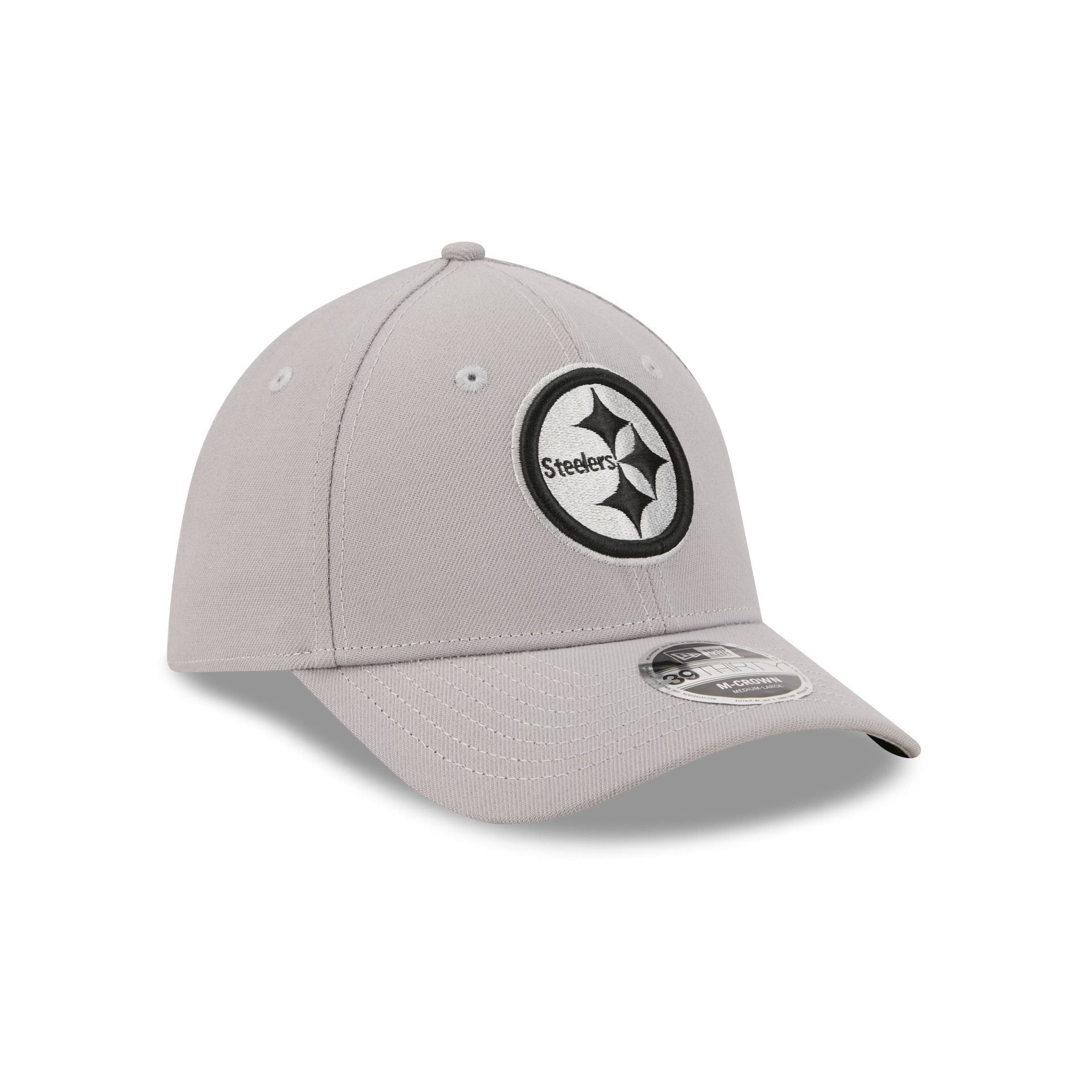 Pittsburgh Steelers Poly Gray 39THIRTY M-Crown Stretch Fit Hat