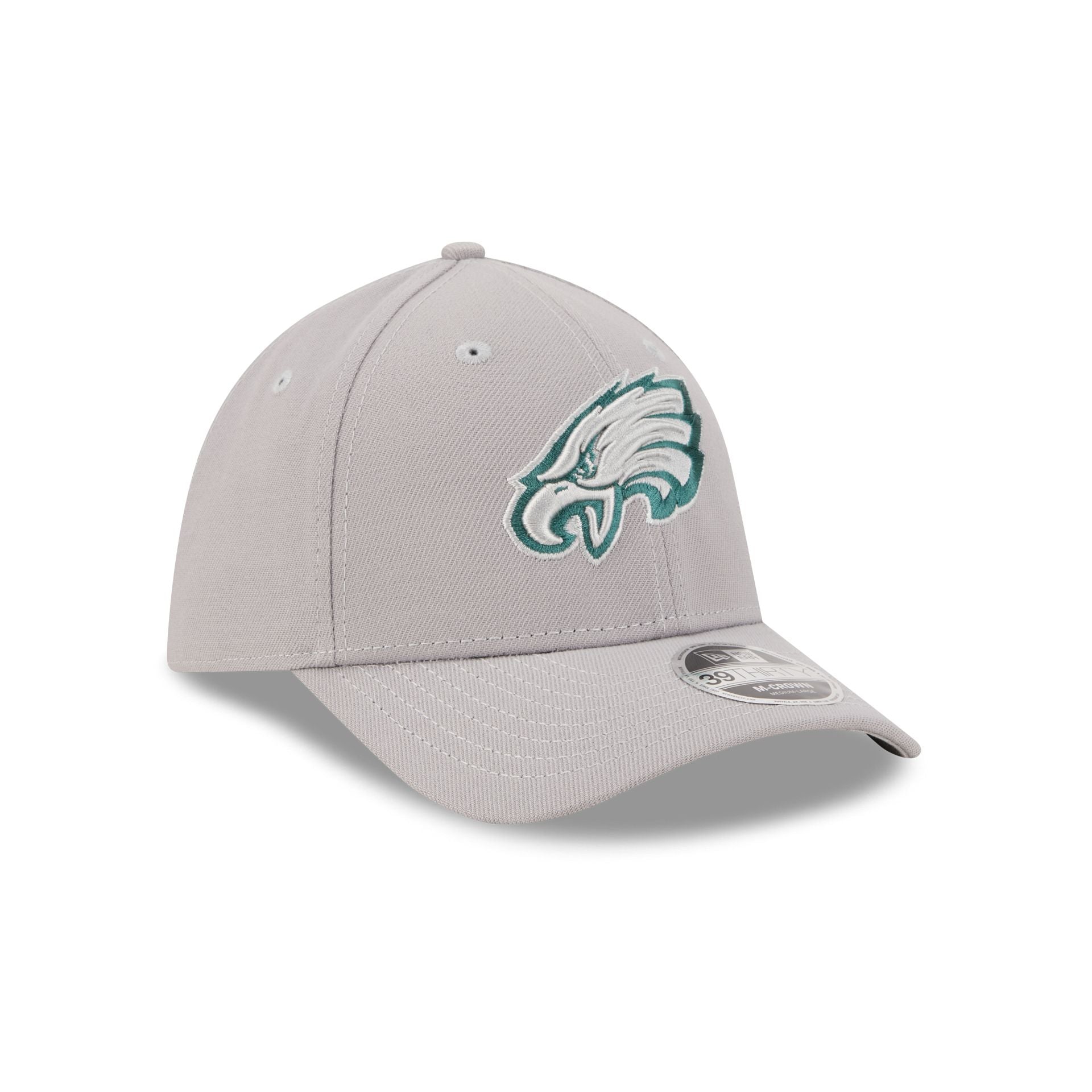 Philadelphia Eagles Poly Gray 39THIRTY M-Crown Stretch Fit Hat