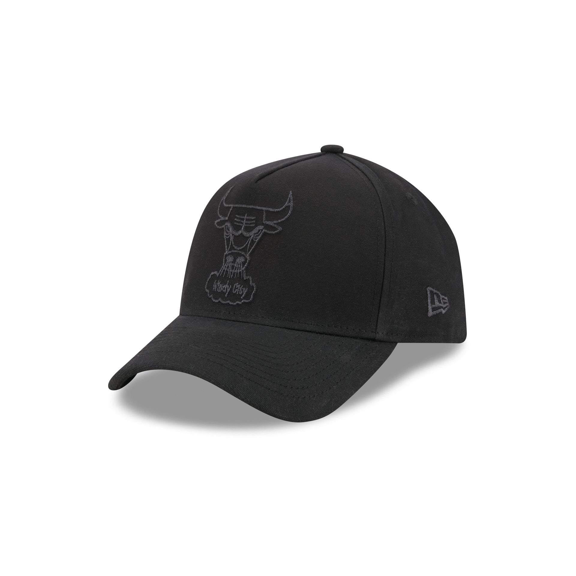 Chicago Bulls Waxed Canvas Black 59FORTY A-Frame Fitted Hat