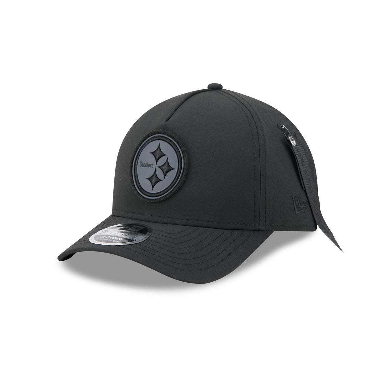 Alpha Industries x Pittsburgh Steelers Nylon Black 9FORTY M-Crown A-Frame Snapback Hat