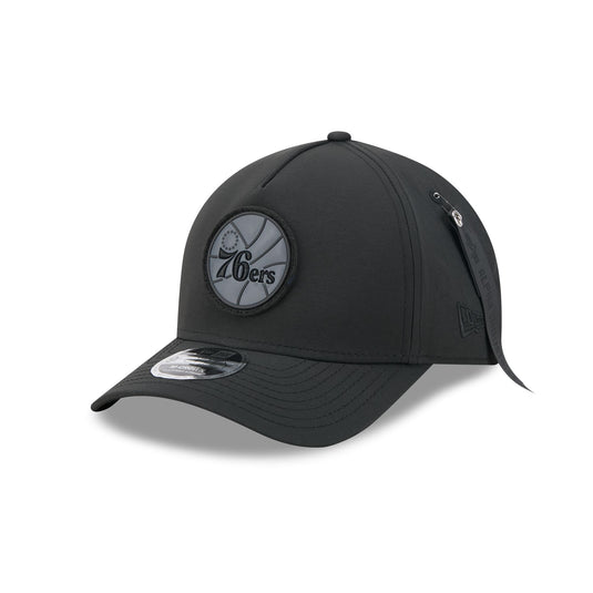 Alpha Industries x Philadelphia 76ers Nylon Black 9FORTY M-Crown A-Frame Snapback Hat