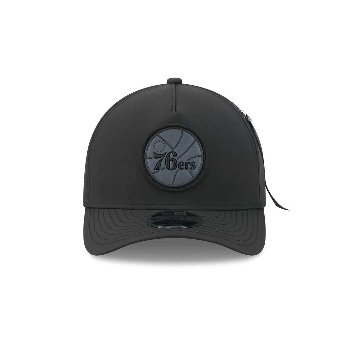 Alpha Industries x Philadelphia 76ers Nylon Black 9FORTY M-Crown A-Frame Snapback Hat