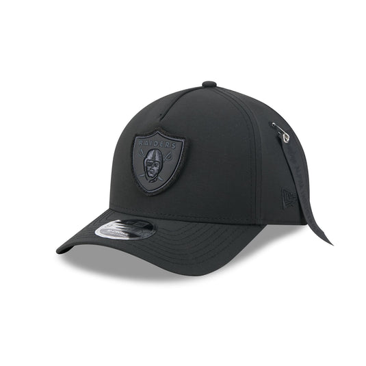 Alpha Industries x Las Vegas Raiders Nylon Black 9FORTY M-Crown A-Frame Snapback Hat