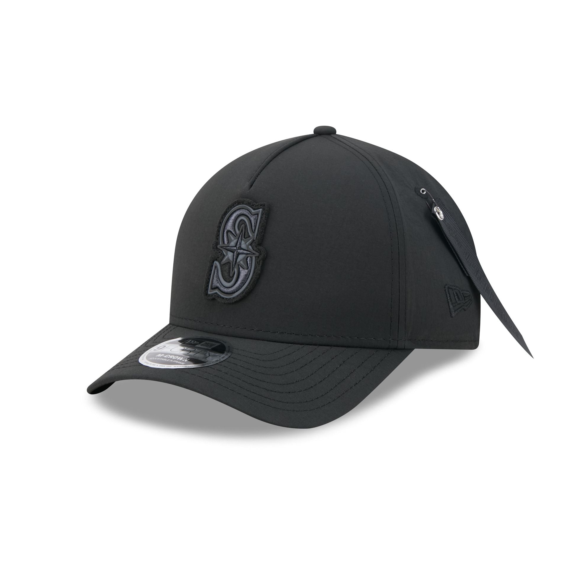Alpha Industries x Seattle Mariners Nylon Black 9FORTY M-Crown A-Frame Snapback Hat