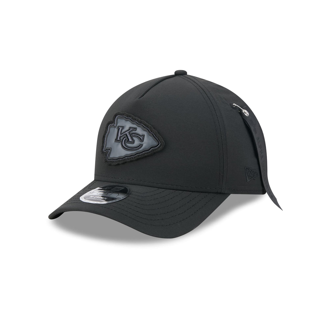 Alpha Industries x Kansas City Chiefs Nylon Black 9FORTY M-Crown A-Frame Snapback Hat