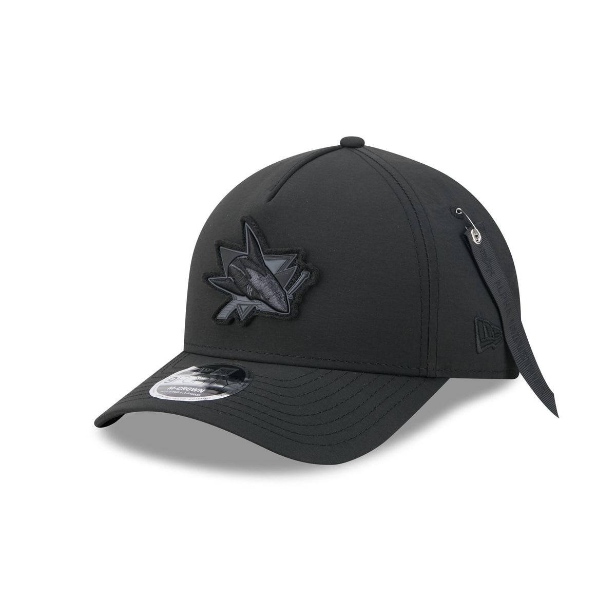 Alpha Industries x San Jose Sharks Nylon Black 9FORTY M-Crown A-Frame Snapback Hat