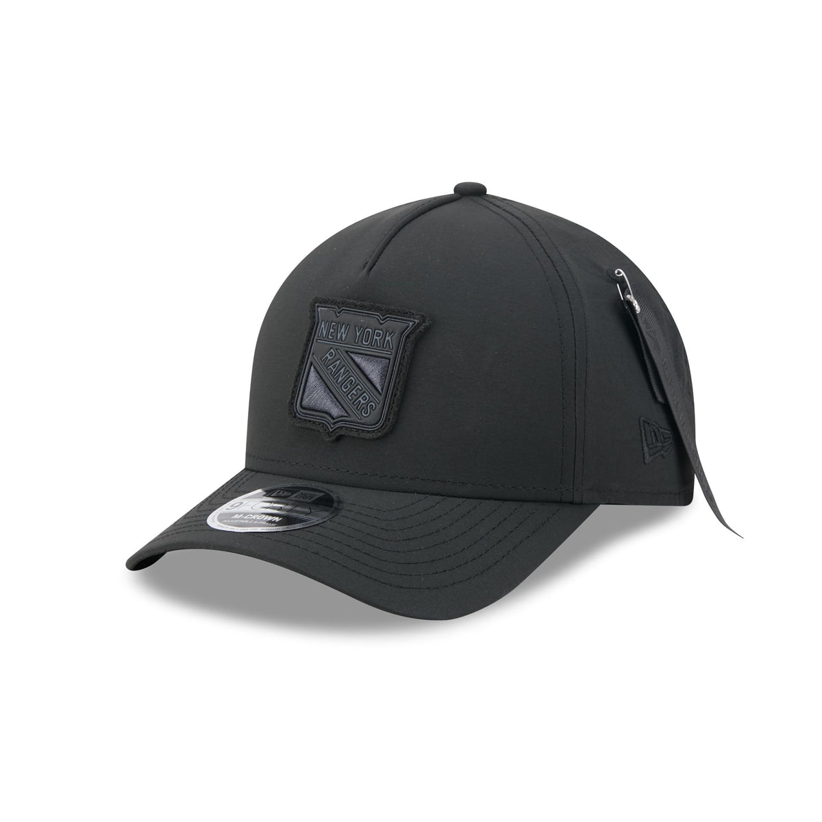 Alpha Industries x New York Rangers Nylon Black 9FORTY M-Crown A-Frame Snapback Hat