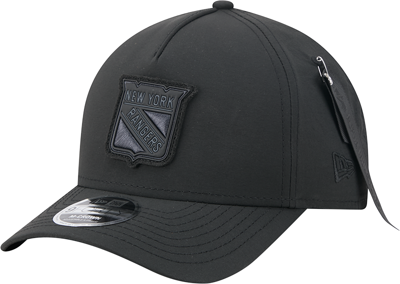 Alpha Industries x New York Rangers Nylon Black 9FORTY M-Crown A-Frame Snapback Hat