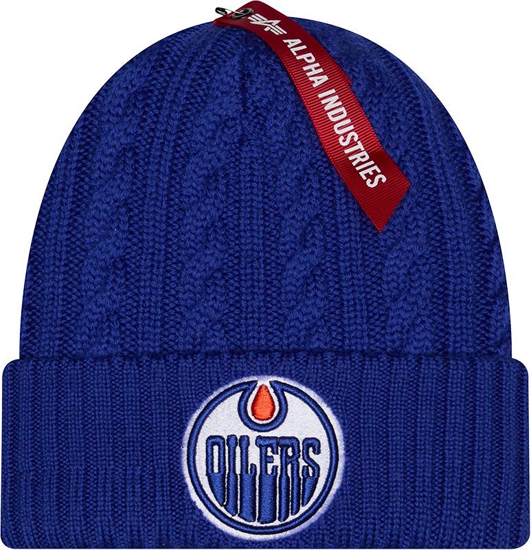 Alpha Industries x Edmonton Oilers Cable Knit Hat